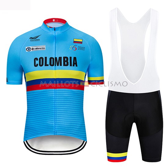 2019 Maillot Colombia Tirantes Mangas Cortas Azul